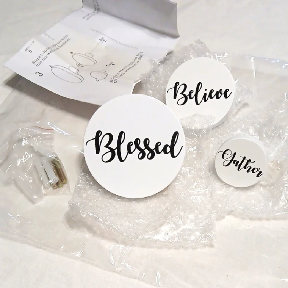 Inspirational Wall Decor Set - Blessed, Believe, Gather